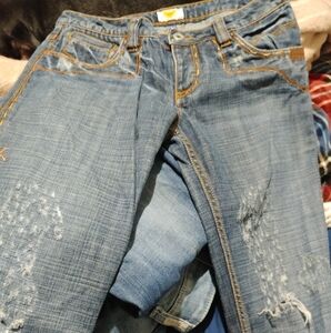 Antik Denim Distressed Blue Boyfriend Jeans